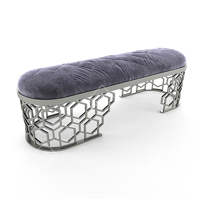 Sleek Amanda Longhi Bench 3D model image 2