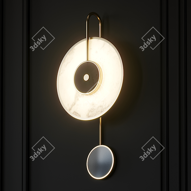 Luxury Marble LED Wall Lamp 3D model image 3