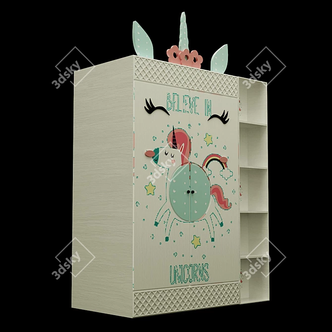 Compact Baby Wardrobe: Stylish & Space-Saving 3D model image 3