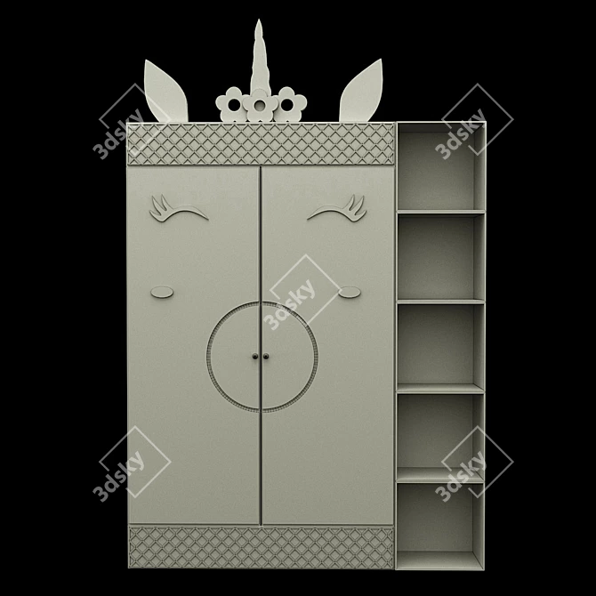 Compact Baby Wardrobe: Stylish & Space-Saving 3D model image 4