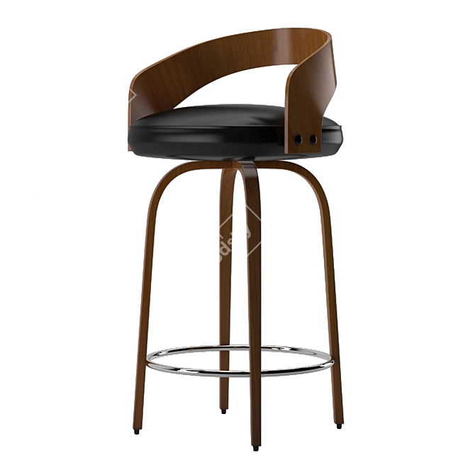 Ergonomic Metal Bar Stool 3D model image 4