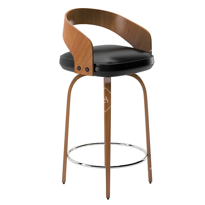 Ergonomic Metal Bar Stool 3D model image 6