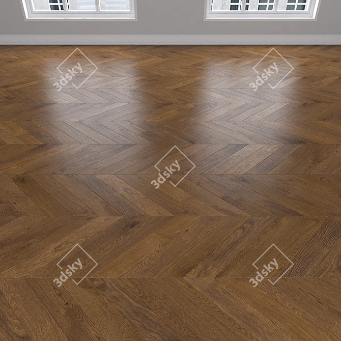  Oak Parquet: Herringbone, Linear, Chevron 3D model image 4