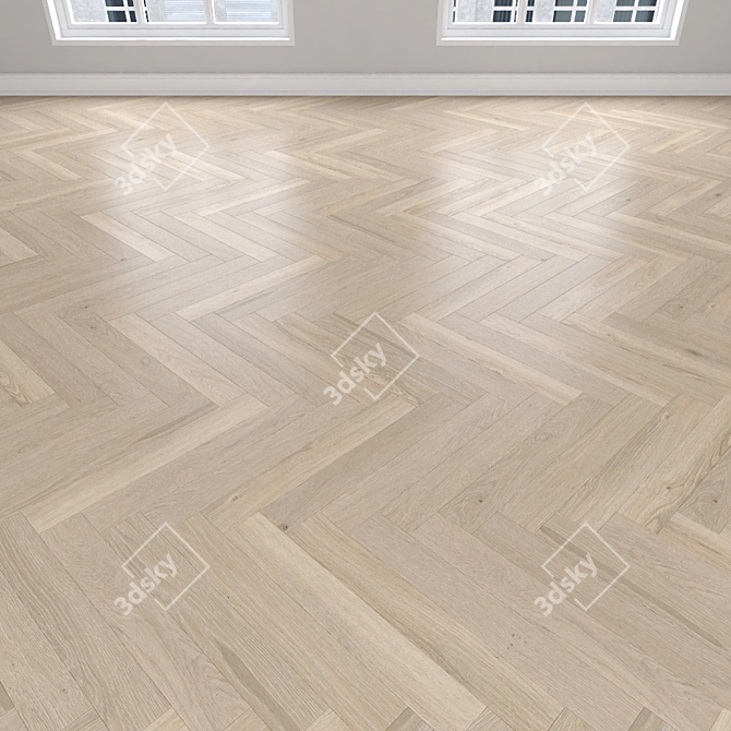 Light Oak Parquet: Herringbone, Linear & Chevron 3D model image 3