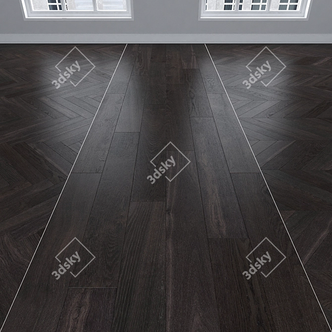 Parquet Oak: Herringbone, Linear & Chevron 3D model image 1