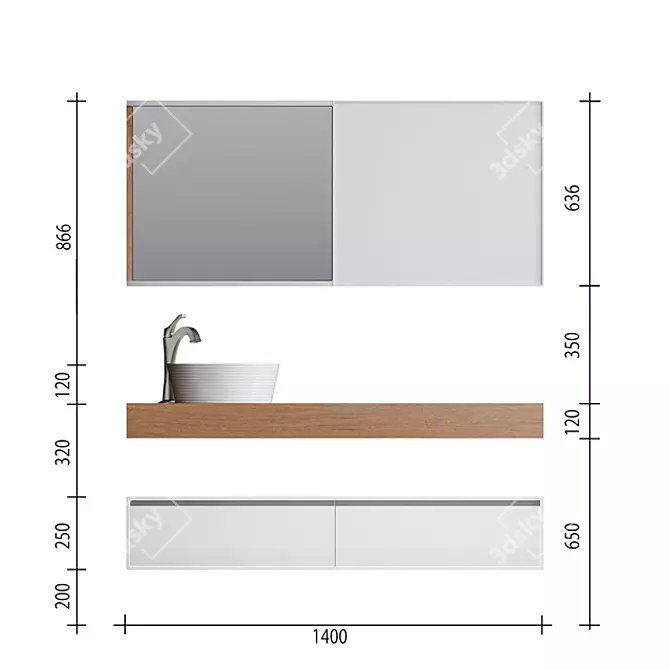 Kraus Bathroom Furniture Set 3D model image 3