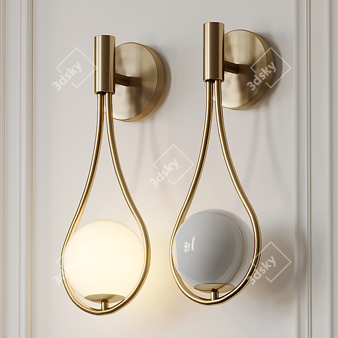 Modern Metal Wall Conce - H 40 cm 3D model image 1