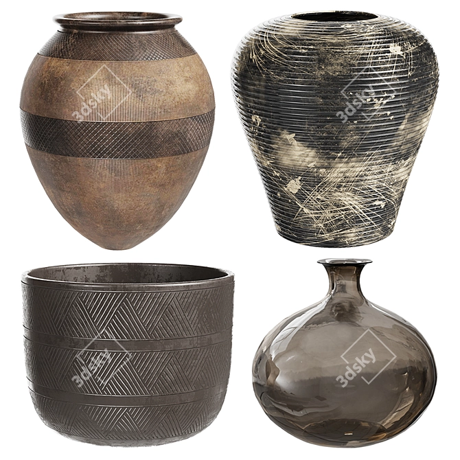 Modern Vases Set for V-Ray and Corona 3D model image 1