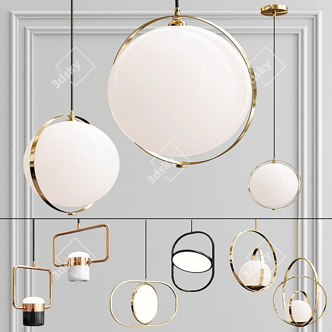 Elegant Pendant Light Collection 3D model image 1