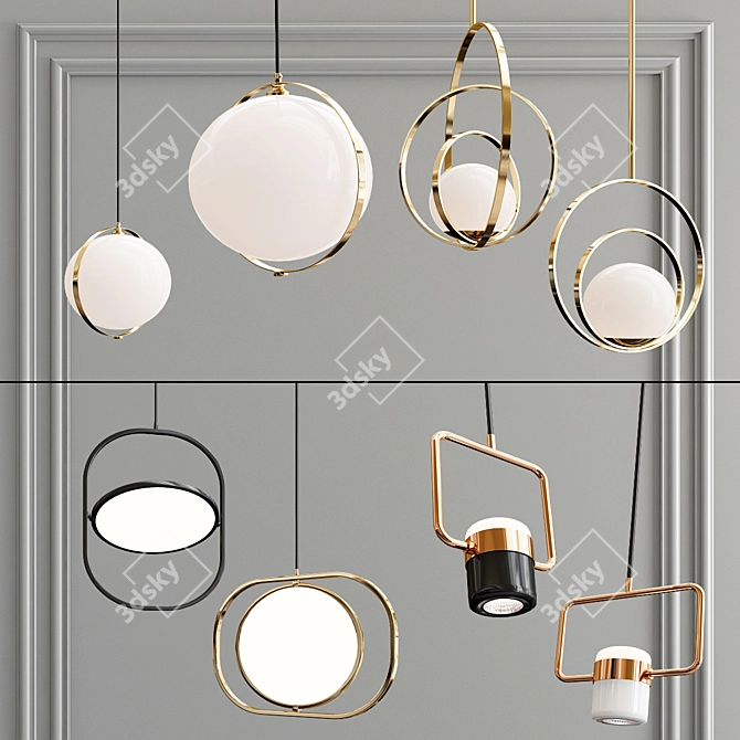 Elegant Pendant Light Collection 3D model image 2