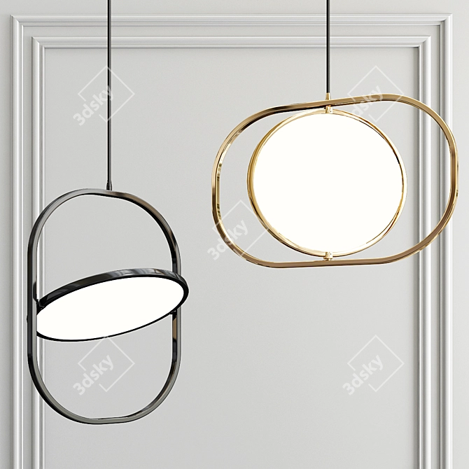 Elegant Pendant Light Collection 3D model image 3