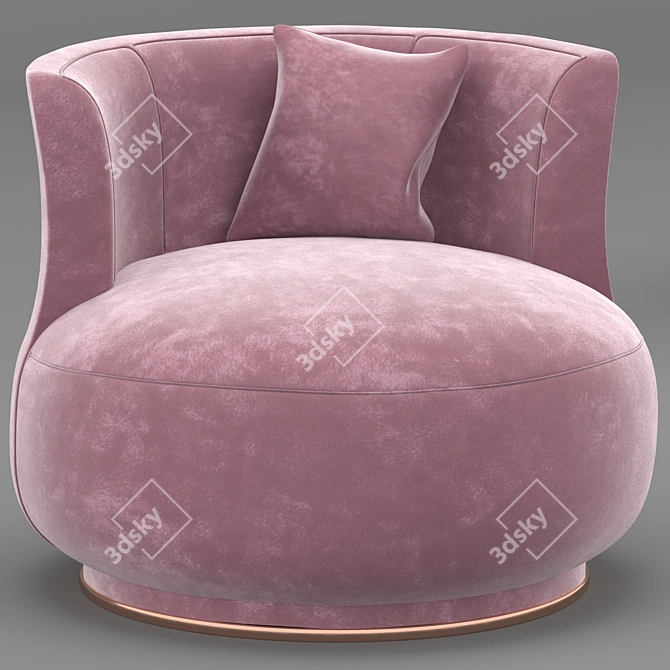 Plush Pink Sofa: Detailed 3D Model 3D model image 3