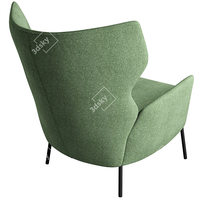 Navy Velvet Armchair: Comfortable and Stylish 3D model image 9