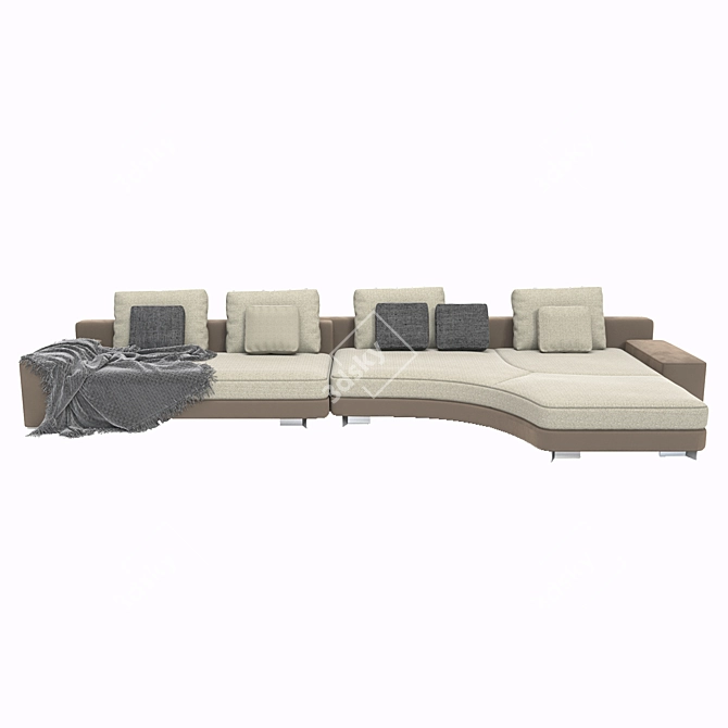 Curved Elegance: Minotti Daniels Sofa 3D model image 4