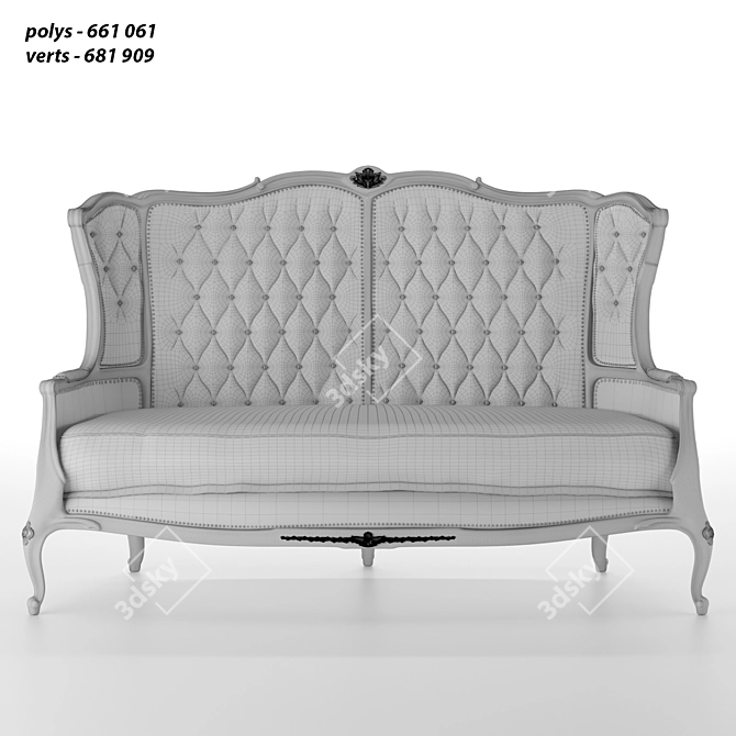 Elegant Classic Harrods Sofa 3D model image 4