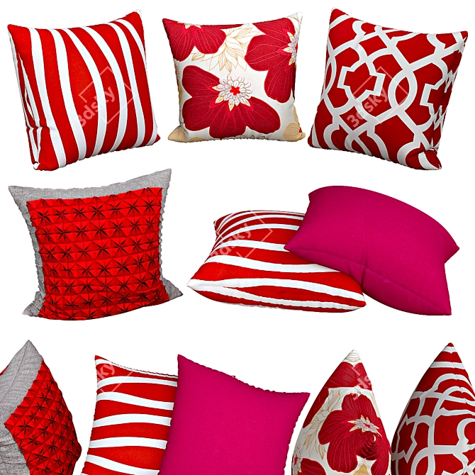 Cozy Chic Decorative Sofa Pillows 3D model image 1