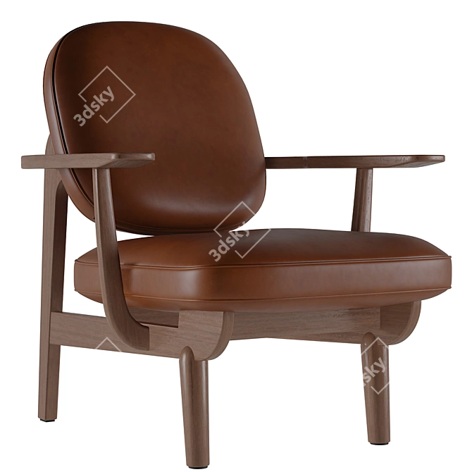 Fred JH97 Lounge Chair | Sleek and Stylish Comfort 3D model image 1