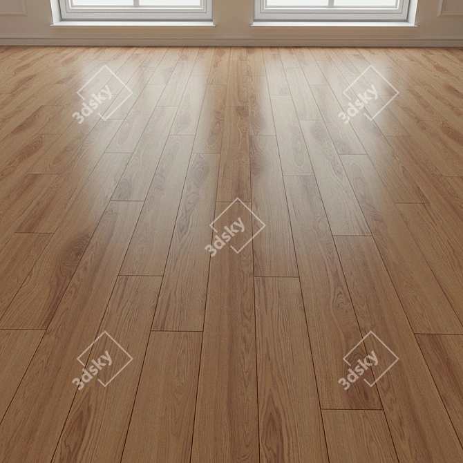 Natural Wood Parquet Flooring 3D model image 1