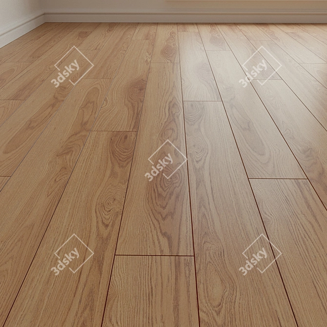 Natural Wood Parquet Flooring 3D model image 3