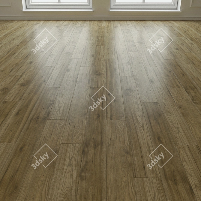 Natural Wood Parquet Flooring 3D model image 1