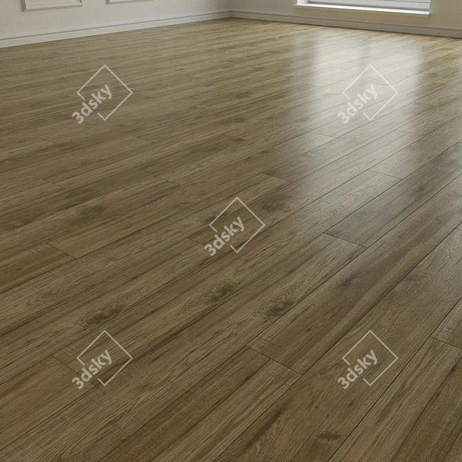 Natural Wood Parquet Flooring 3D model image 2