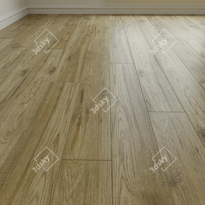 Natural Wood Parquet Flooring 3D model image 3