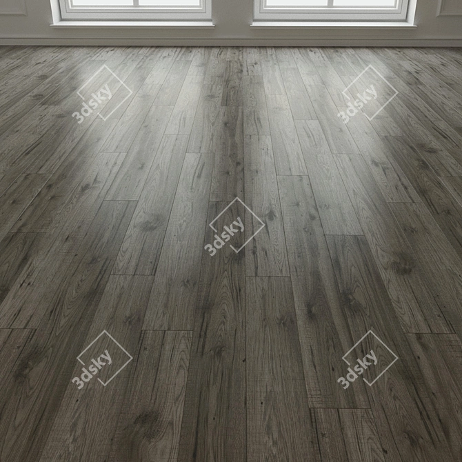 Title: Natural Wood Laminate with 3D Parquet Design 3D model image 1