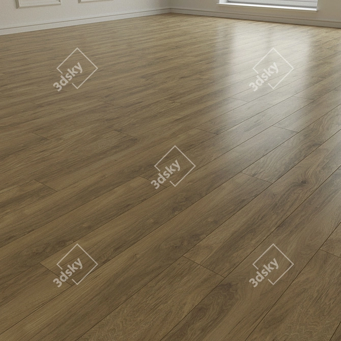 Natural Wood Laminate Parquet 3D model image 2