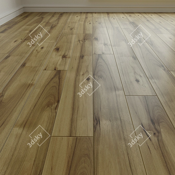 Natural Wood Laminate Parquet 3D model image 3