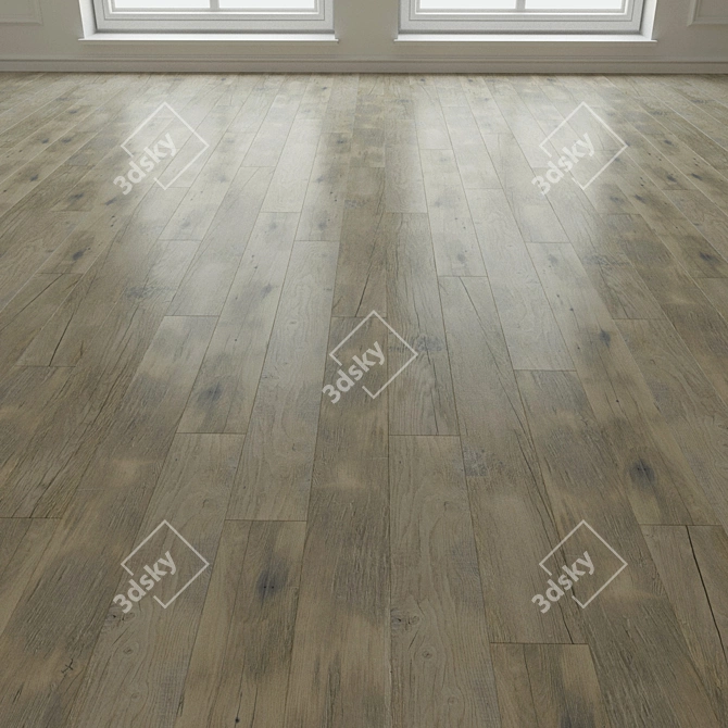 Natural Wood Parquet Flooring 3D model image 1