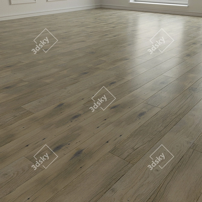 Natural Wood Parquet Flooring 3D model image 2