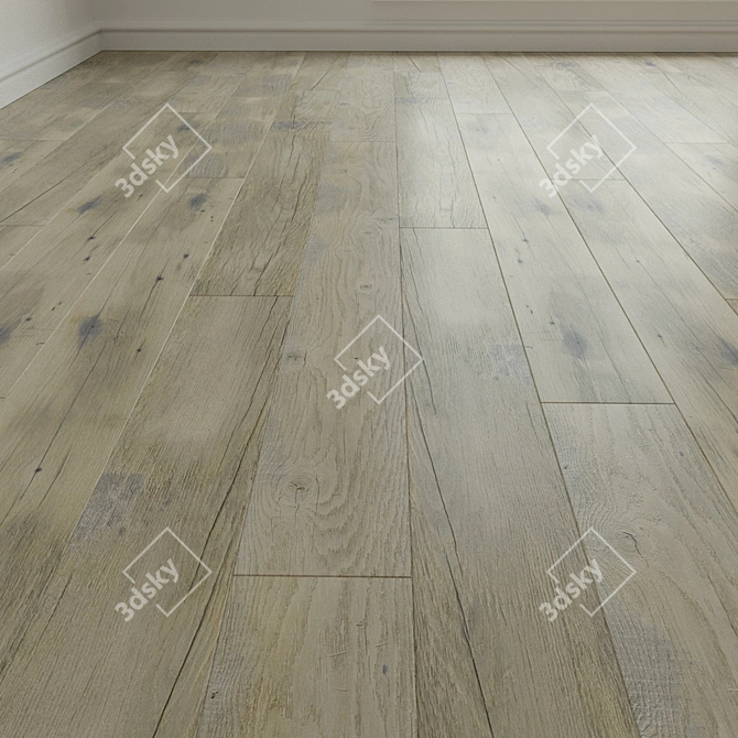 Natural Wood Parquet Flooring 3D model image 3