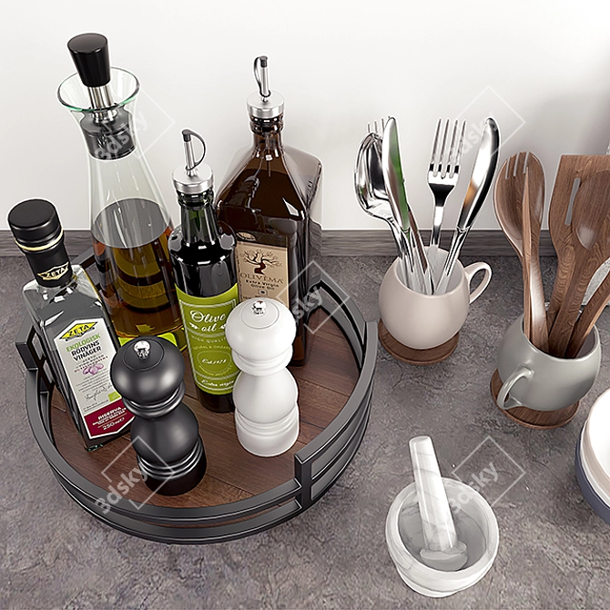 PBR-Optimized Kitchen Accessories 3D model image 2