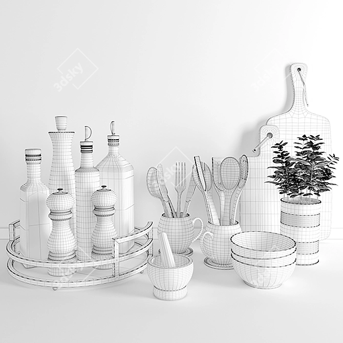 PBR-Optimized Kitchen Accessories 3D model image 5