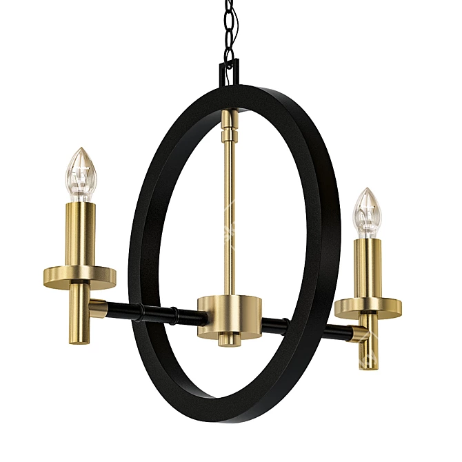 Elegant Industrial Loft Chandelier 3D model image 1