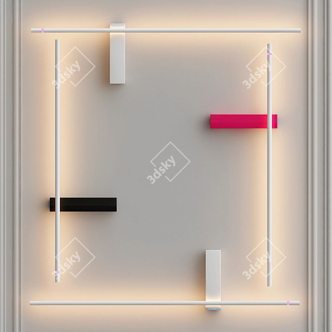 Minimalist LED Wall Light 3D model image 1