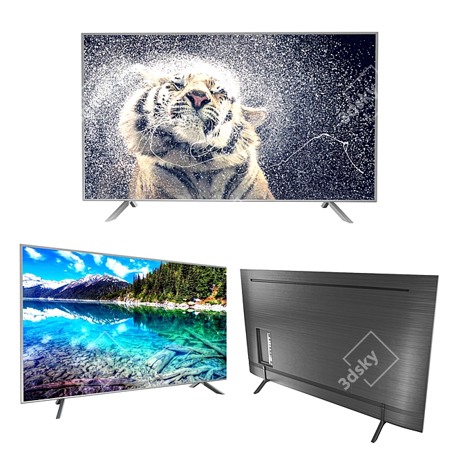 Sleek Samsung NU7100 TV 3D model image 3