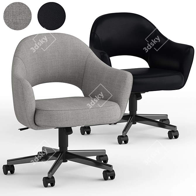 Elegant Saarinen Swivel Armchair 3D model image 1