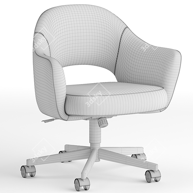 Elegant Saarinen Swivel Armchair 3D model image 4