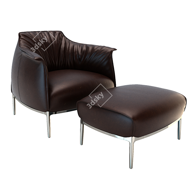 Poltrona Frau Archibald Leather Armchair 3D model image 1