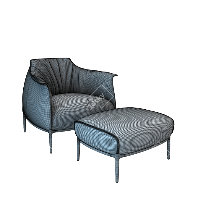 Poltrona Frau Archibald Leather Armchair 3D model image 3