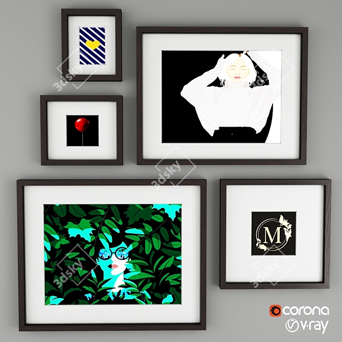 Sleek Black Frame for Stylish Display 3D model image 1