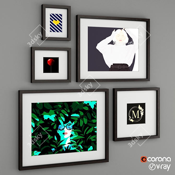 Sleek Black Frame for Stylish Display 3D model image 2