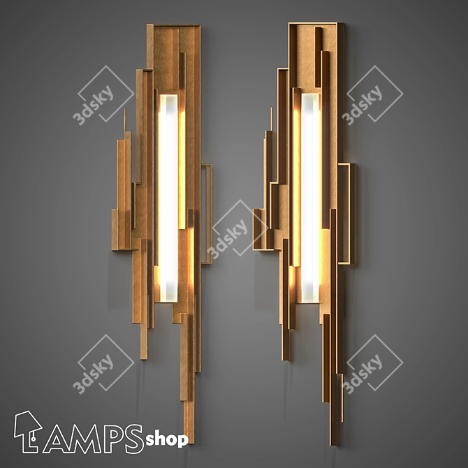 Rectangles Sconce: Elegant Lighting Solution 3D model image 1