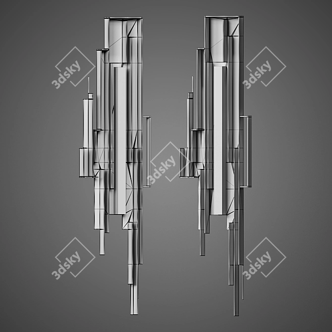 Rectangles Sconce: Elegant Lighting Solution 3D model image 2