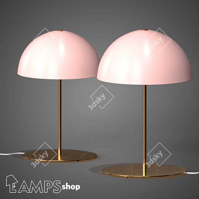 Sleek Hemisphere Table Lamp 3D model image 1