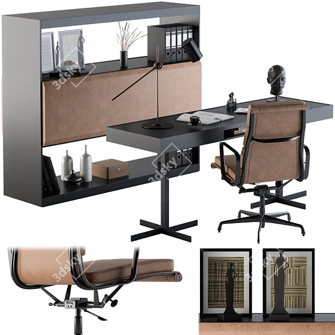 Executive Office Furniture Set 3D model image 2