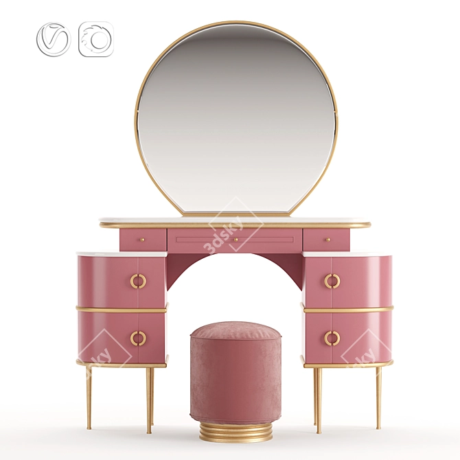 Elegant Zelda Vanity Table 3D model image 1