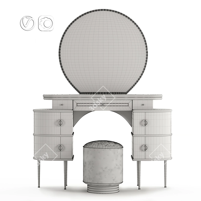 Elegant Zelda Vanity Table 3D model image 3