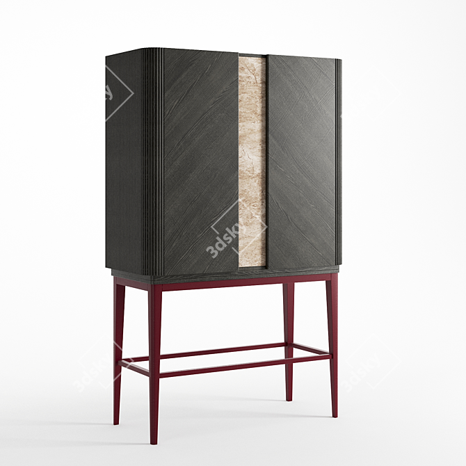 Briotti Wine Cabinet in Bella Color 3D model image 1